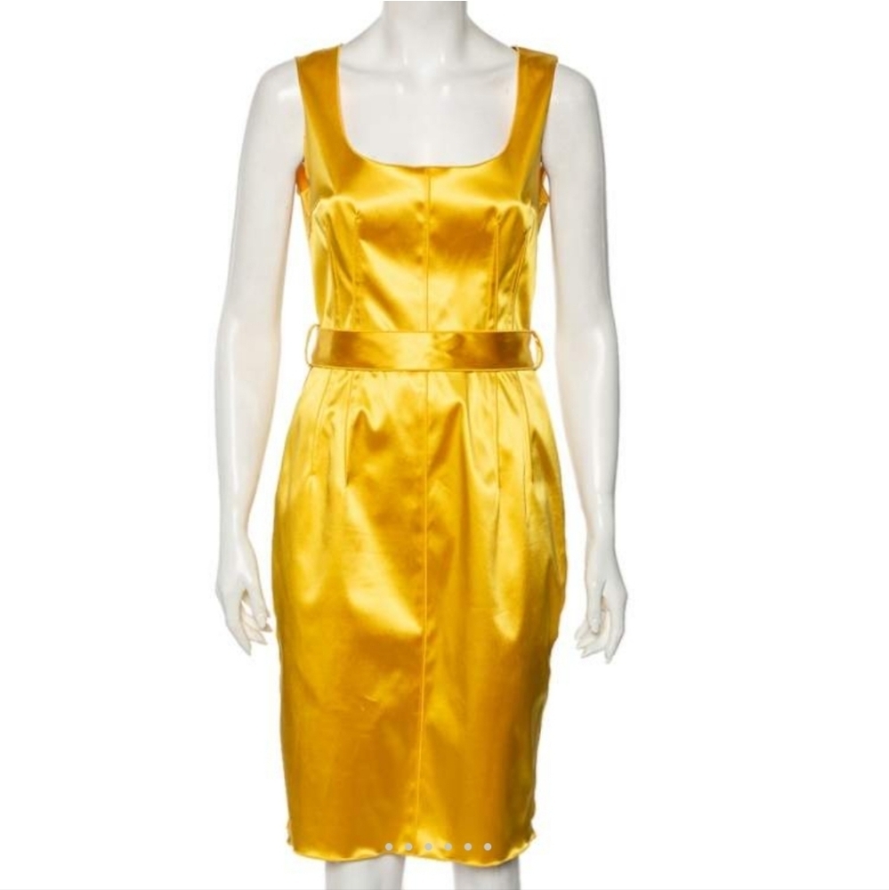 Dolce & Gabbana Gold Midi Dress - Picture 2 of 14